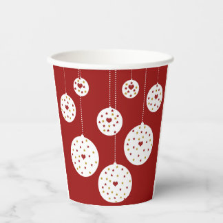 Elegant Christmas balls with stars and hearts Paper Cups