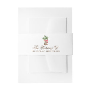 Elegant Christmas Bell Wedding Personalised Invitation Belly Band
