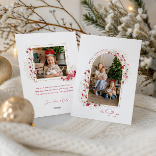 Elegant Christmas Botanical Arch Photo Holiday Card