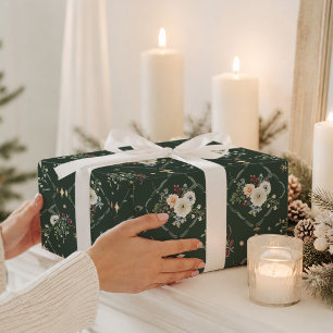 Elegant Christmas Botanical Wrapping Paper