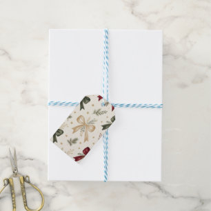 Elegant Christmas Bows Wrapping Paper Luxury Hol Gift Tags
