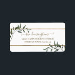 Elegant Christmas Branches Gold Foil Holiday Label<br><div class="desc">Elegant Christmas Branches Gold Foil Holiday Return Address Labels featuring a faux gold foil frame and modern winter eucalyptus branches with elegant handwritten typography. Easy to customise the text and colours. Please contact us at cedarandstring@gmail.com if you need assistance with the design or matching products.</div>
