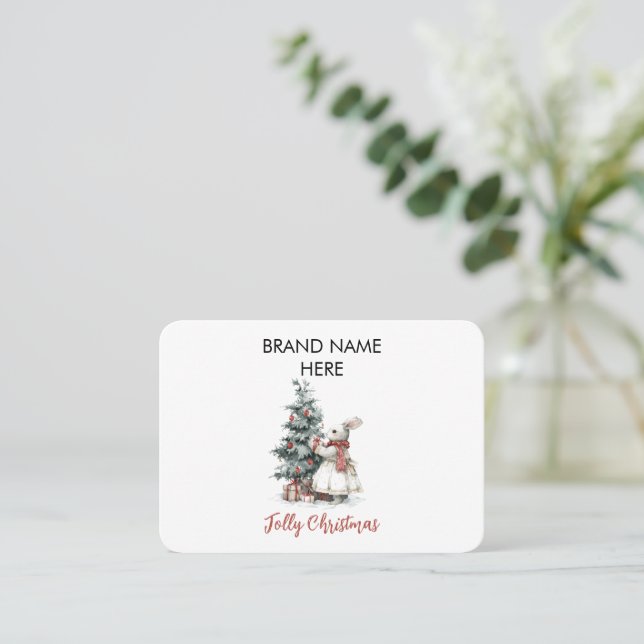 Elegant Christmas Business Card | Your Brand Name (Standing Front)