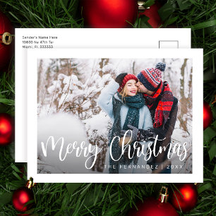 Elegant Christmas Calligraphy Classic  Holiday Postcard