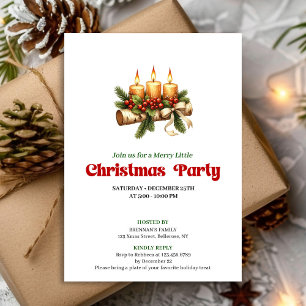 Elegant Christmas Candles Pine Wreath Design Invitation