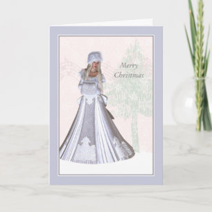 Elegant Christmas Card, Winter Lady Holiday Card