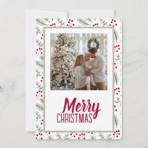 Elegant Christmas Card with Spruce Bruce Branches