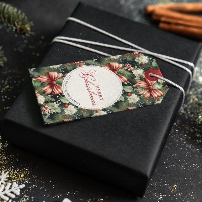 Elegant Christmas Cheer Personalised Gift Tags (Creator Uploaded)