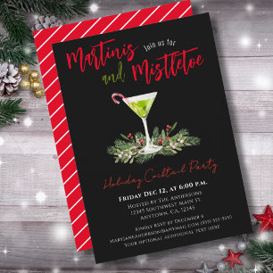Elegant Christmas Cocktail Martini Party Invitation