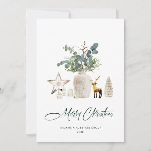Elegant Christmas Composition Corporate Greeting Holiday Card