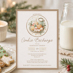 Elegant Christmas Cookie Exchange Party Invitation