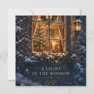 Elegant Christmas ,Cosy Light in the Window Winter Card