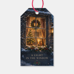 Elegant Christmas ,Cosy Light in the Window Winter Gift Tags