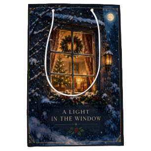 Elegant Christmas ,Cosy Light in the Window Winter Medium Gift Bag
