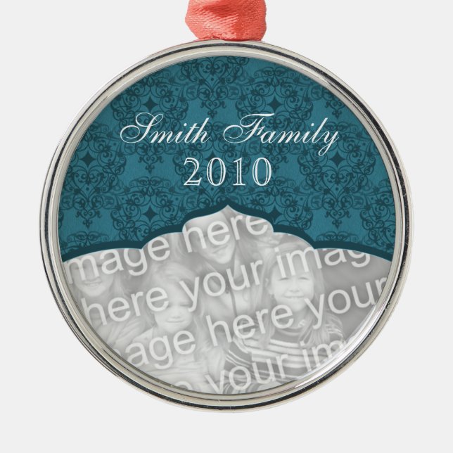 Elegant Christmas Damask Premium Ornament (Front)