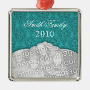 Elegant Christmas Damask Premium Square Ornament