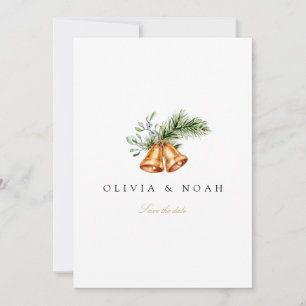 Elegant Christmas Decor Save The Date Wedding Card