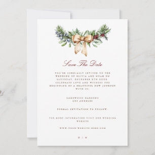 Elegant Christmas Decor Save The Date Wedding Card