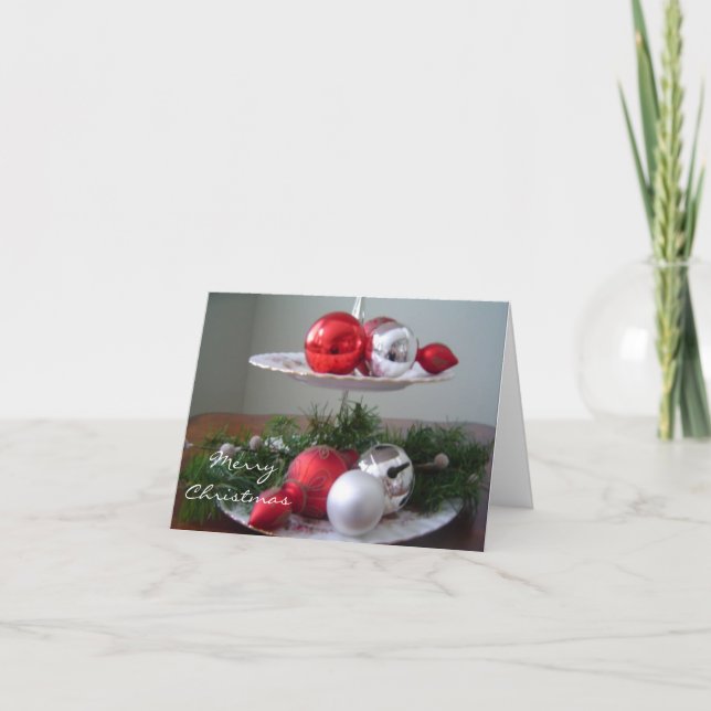 Elegant Christmas Decorations Holiday Card (Front)