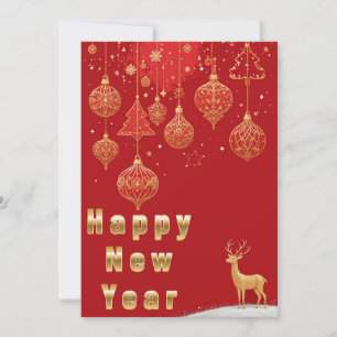 Elegant Christmas Decorations With Deer Holiday Card