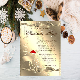 Elegant Christmas Deer,Sparkle,Christmas Party Invitation