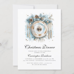 Elegant Christmas Dinner Invitation 