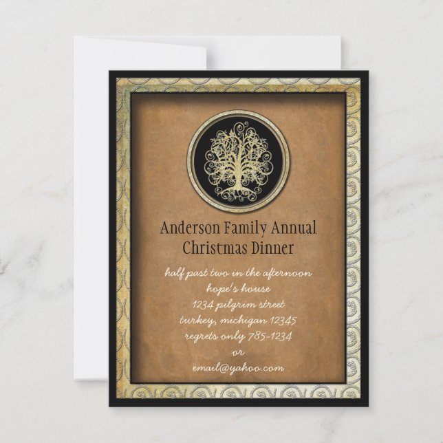 Elegant Christmas Dinner Invitation (Front)