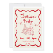 Elegant Christmas Dinner Invitation  Gold & Green 