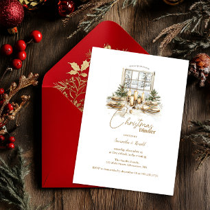 Elegant Christmas Dinner Party Invitation