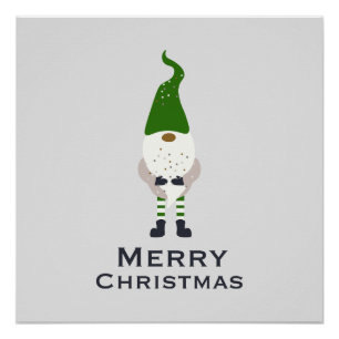 Elegant Christmas Elf Wall Art Poster 