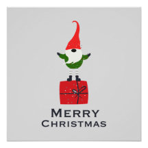 Elegant Christmas Elf Wall Art Poster