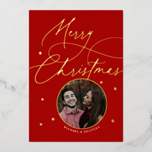 Elegant Christmas Engagement Calligraphy Photo