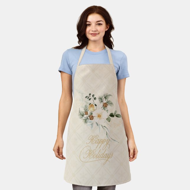 Elegant Christmas Entertaining serving tray Apron (Worn)