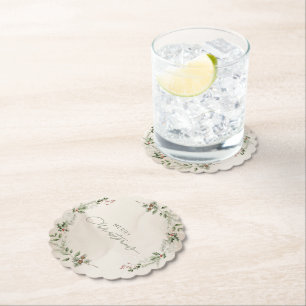 Elegant Christmas Entertaining serving tray Paper Coaster