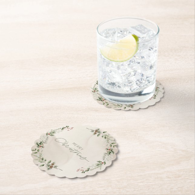 Elegant Christmas Entertaining serving tray Paper Coaster (Insitu)