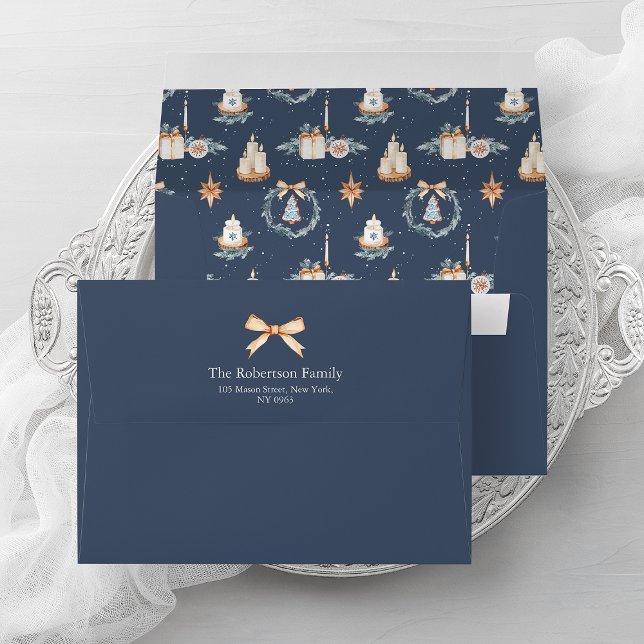 Elegant Christmas Envelope with Watercolor Design (Creator Uploaded)