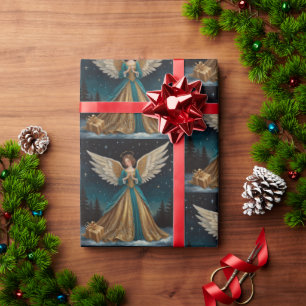 Elegant Christmas Eve Angel Wrapping Paper