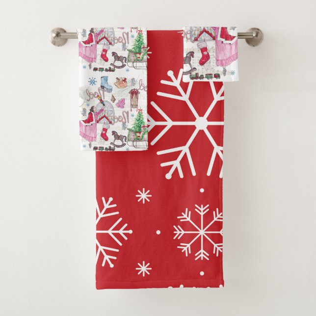 Elegant Christmas Fairy Tale Bath Towel Set (Insitu)