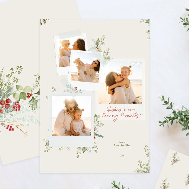 Elegant Christmas Floral Craft Photo Album Holiday Card (Creator Uploaded)