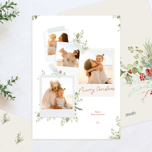 Elegant Christmas Floral Craft Photo Album Holiday Card
