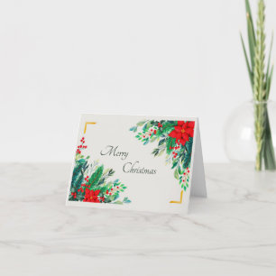 Elegant Christmas floral custom Holiday Card