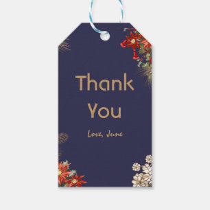 elegant christmas floral party celebration gift tags