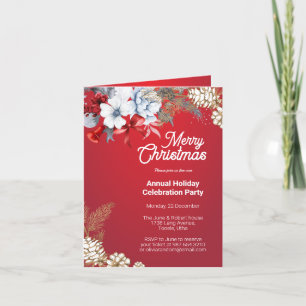 elegant christmas floral party celebration holiday card