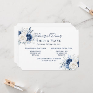 Elegant Christmas Floral Rehearsal Dinner Invitation