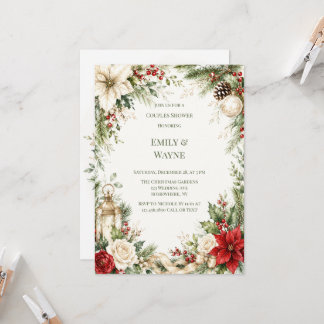 Elegant Christmas Floral Wedding Invitation