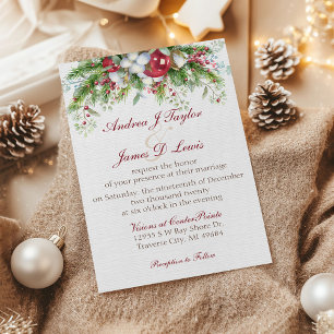 Elegant Christmas Floral Wedding Invitation