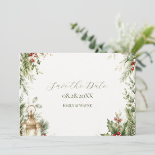 Elegant Christmas Floral Wedding Save The Date