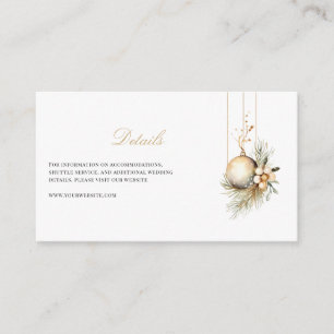 Elegant Christmas Floral Winter Details  Enclosure Card