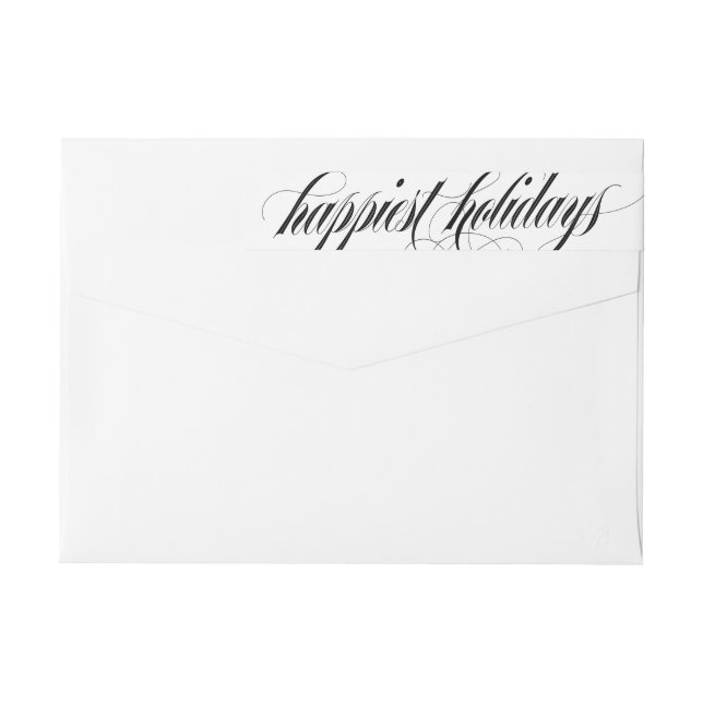 Elegant Christmas Florals Holiday Wrap Around Label (Back)