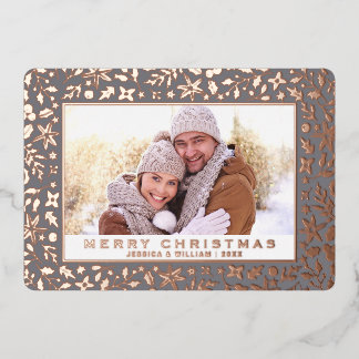 Elegant Christmas Foliage 2 Photo Rose Gold